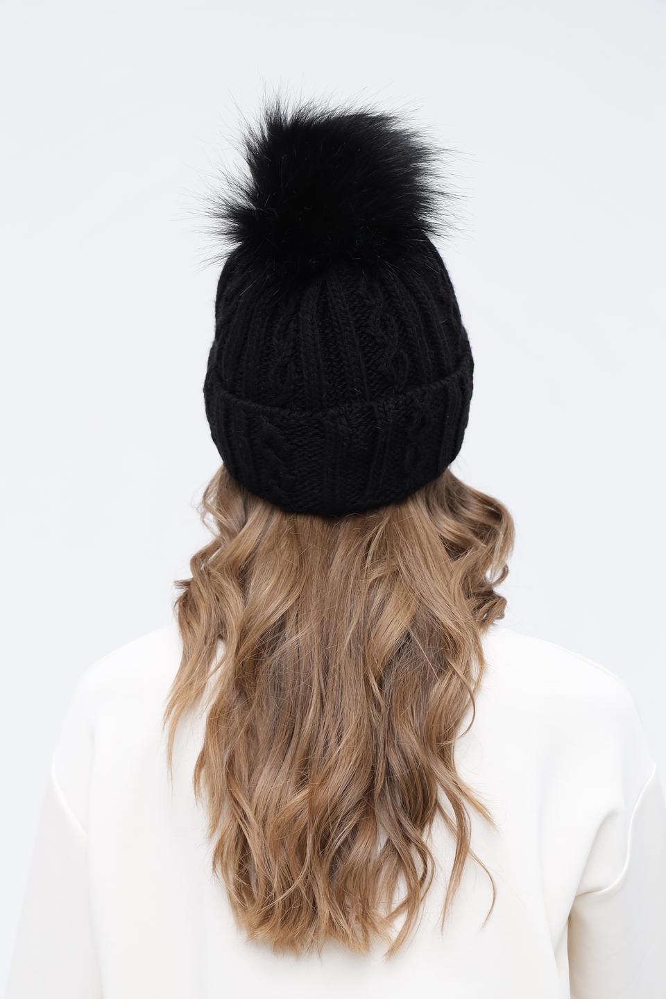 Шапка Bugatti с помпоном чёрная