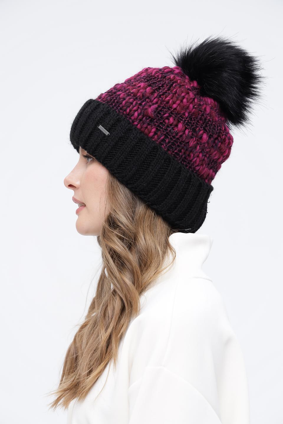 Шапка Wegener с помпоном фуксия