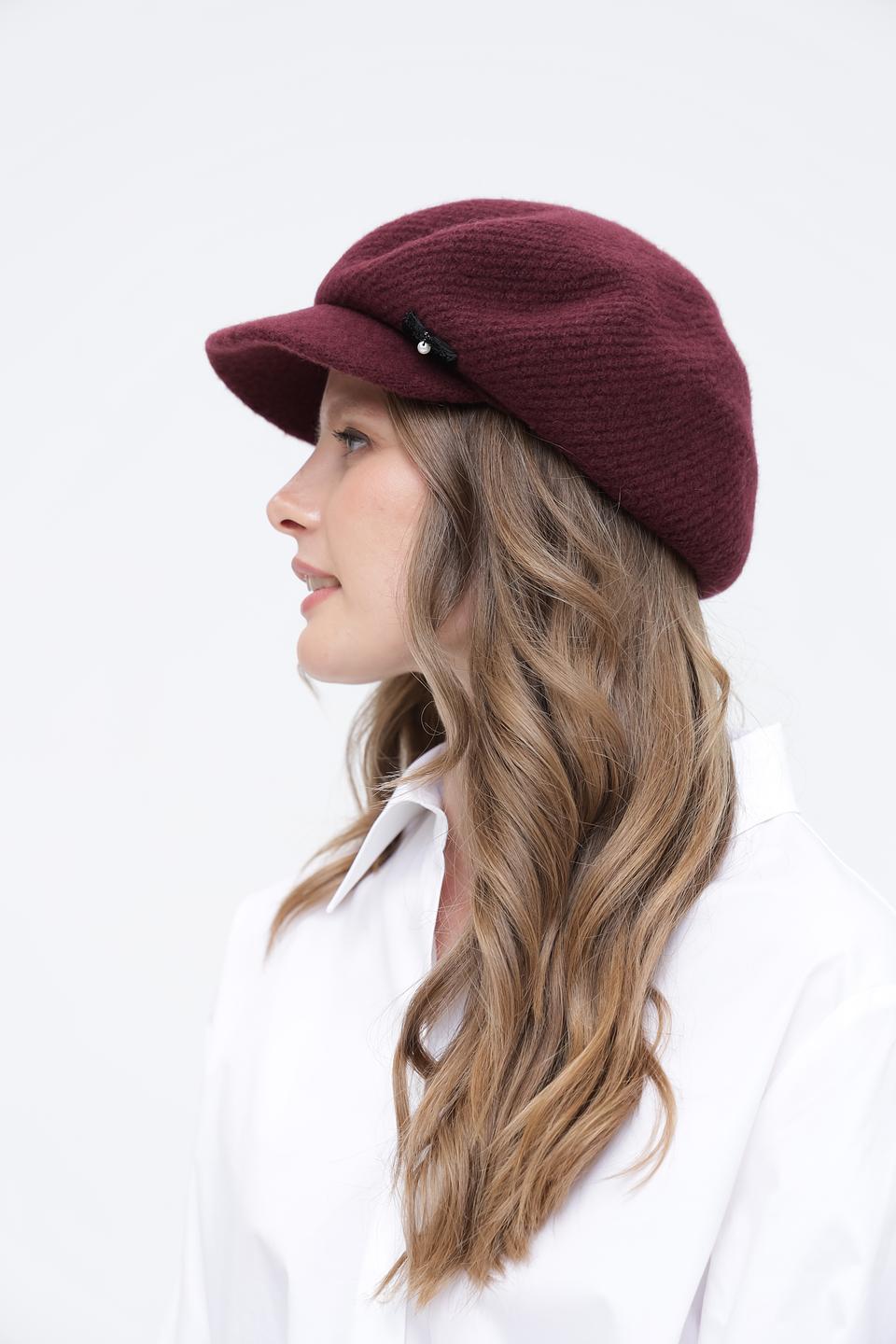 Берет Wegener шерстяной бордовый