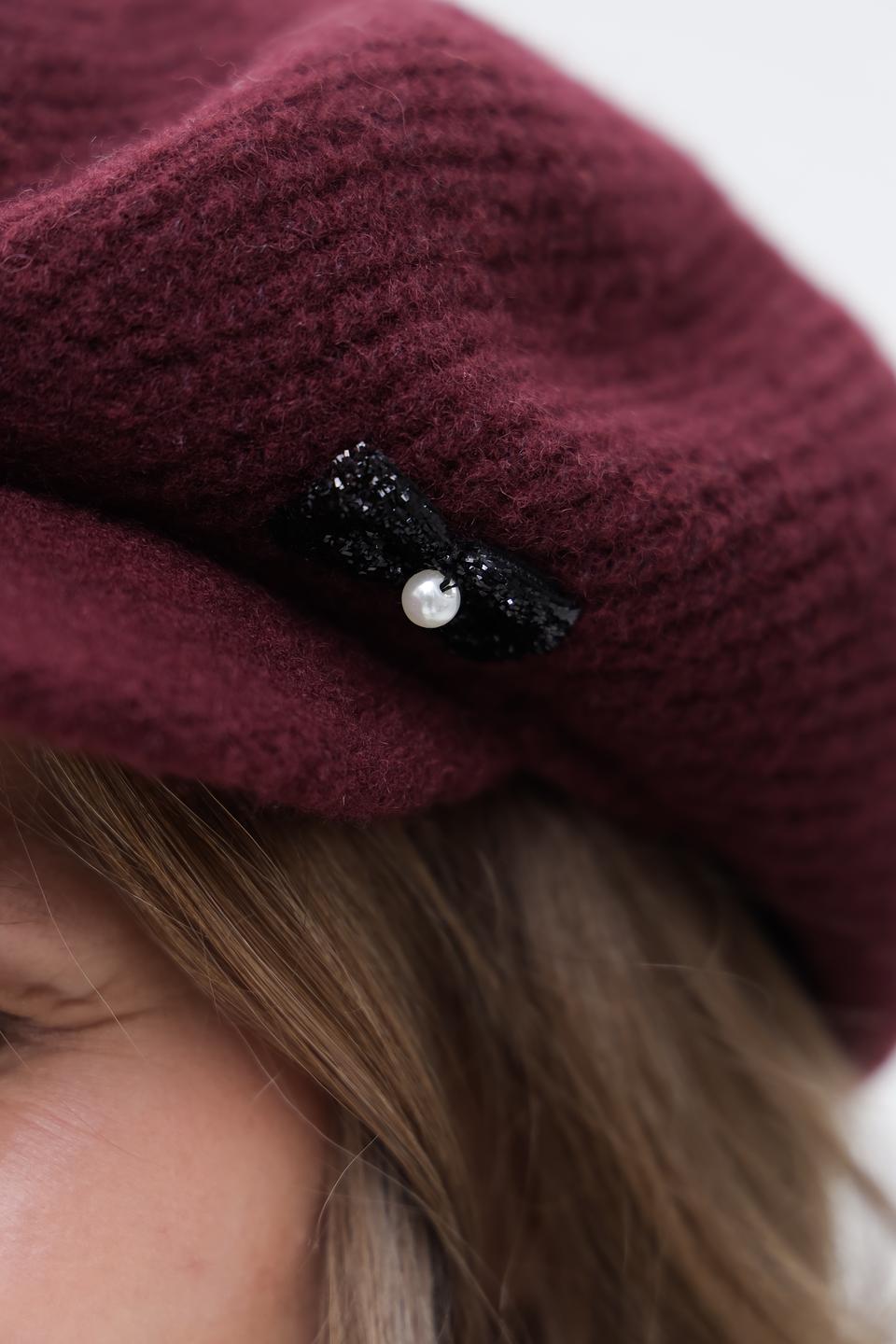 Берет Wegener шерстяной бордовый