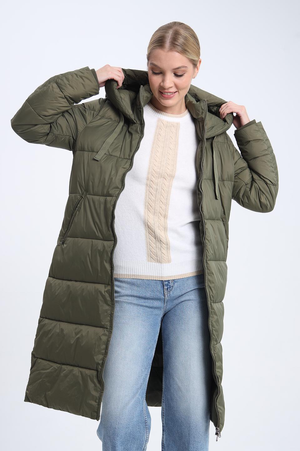 Пальто Pezzo хаки стеганое