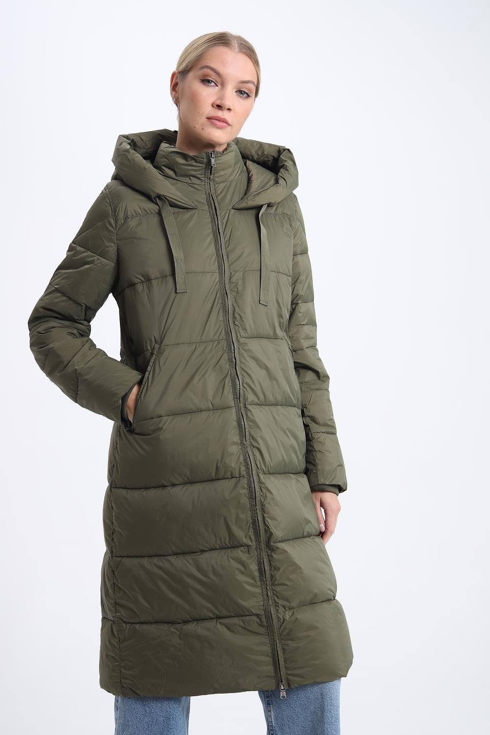 Пальто Pezzo хаки стеганое