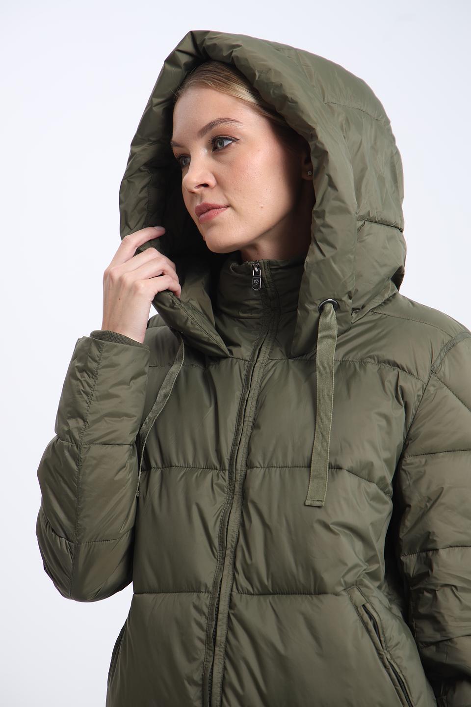 Пальто Pezzo хаки стеганое