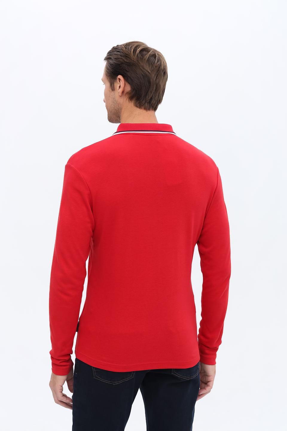 Поло Hechter муж. красное с длинным рукавом