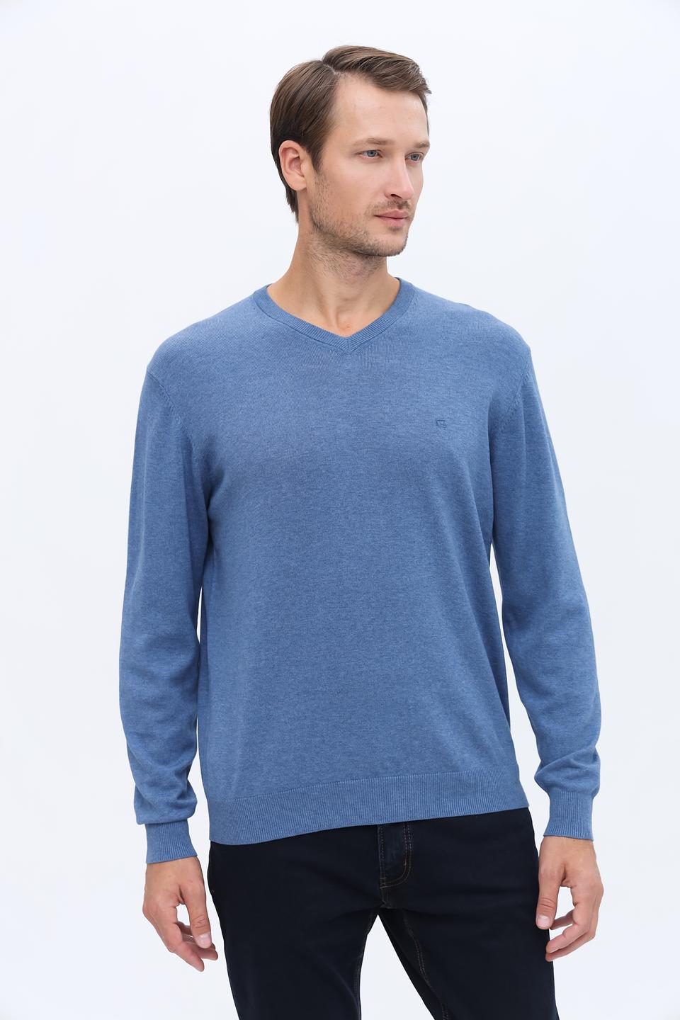 Джемпер Casa Moda V-образный голубой