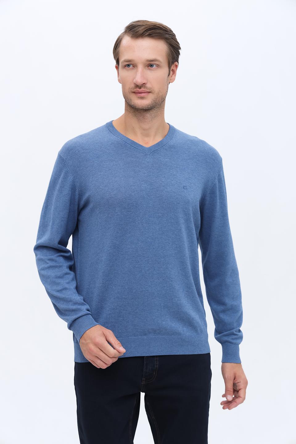 Джемпер Casa Moda V-образный голубой