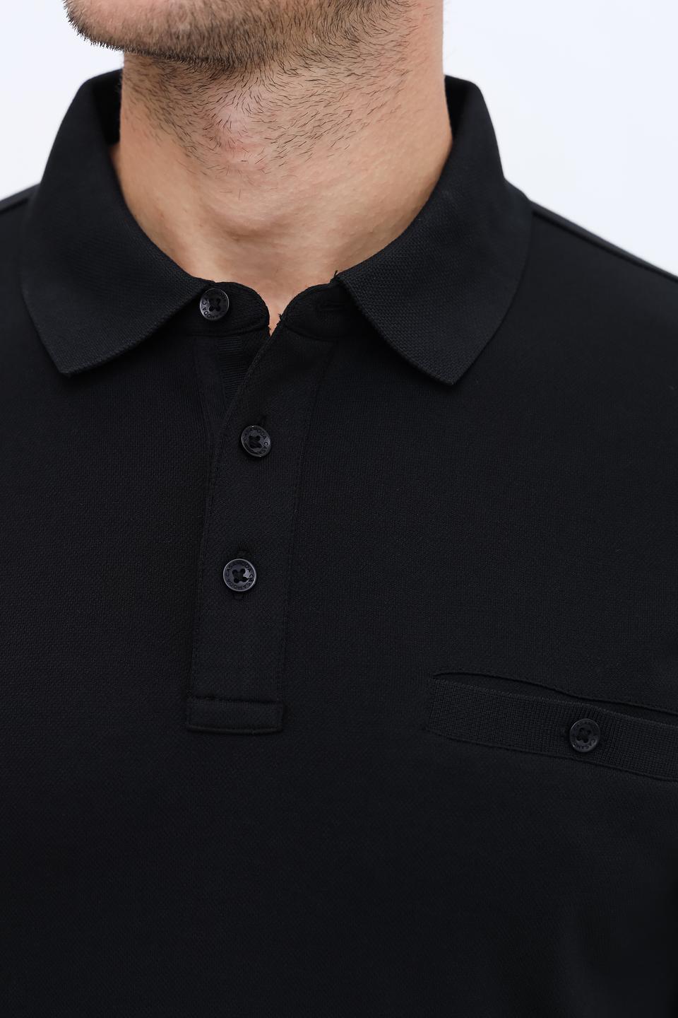 Поло Casa Moda men чёрное с длинным рукавом