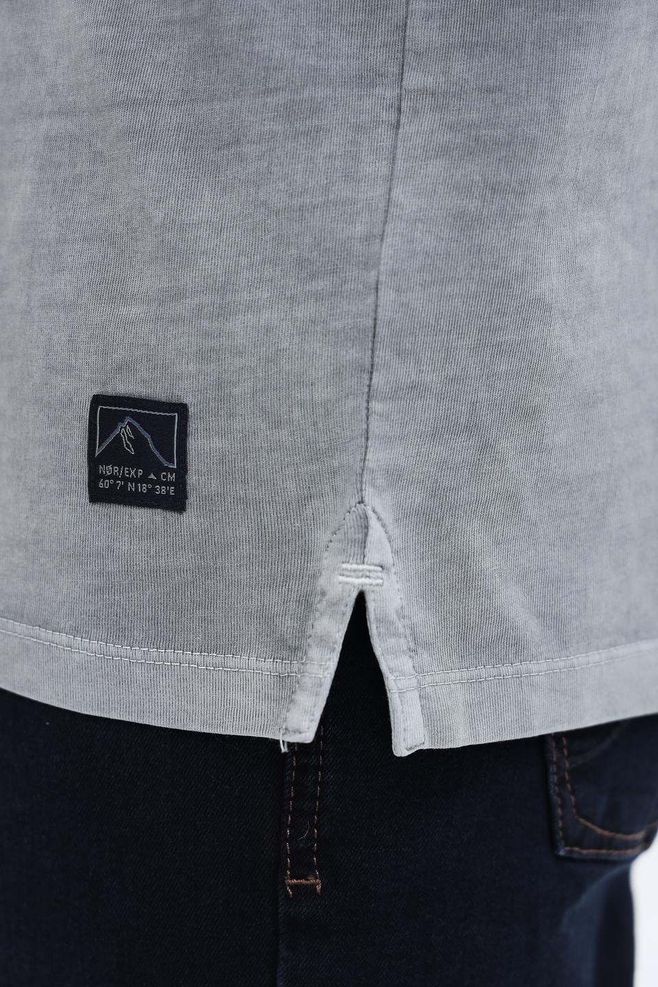 Поло Casa Moda men серое с длинным рукавом