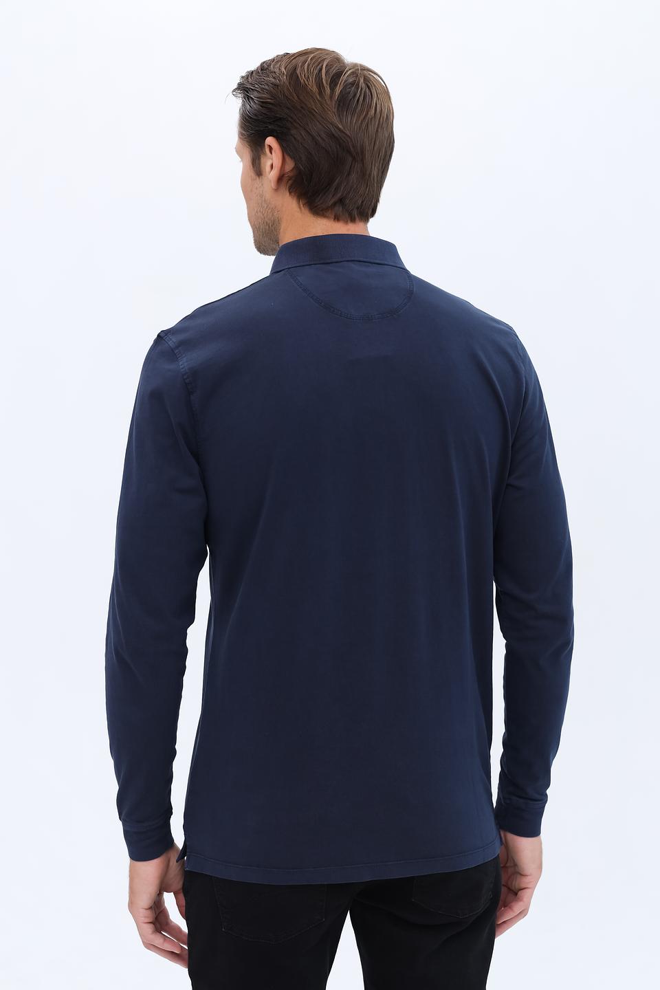 Поло Casa Moda men темно-синее с длинным рукавом