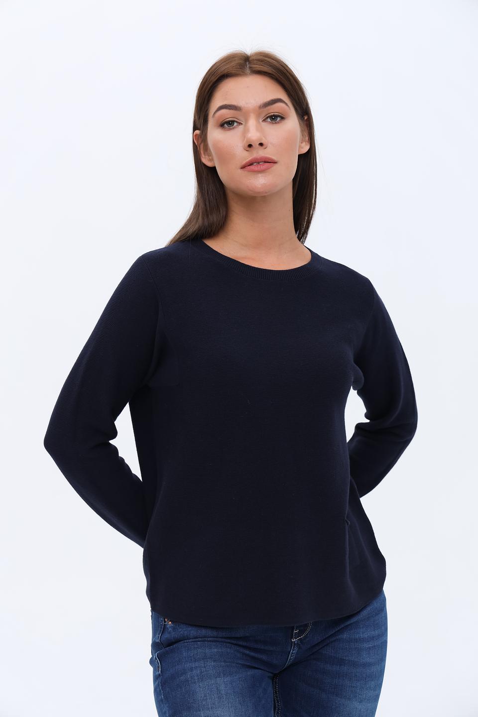Пуловер Oui женский тёмно-синий