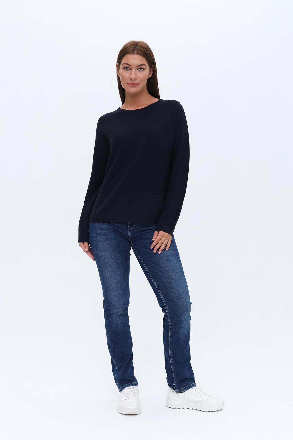 Пуловер Oui женский тёмно-синий