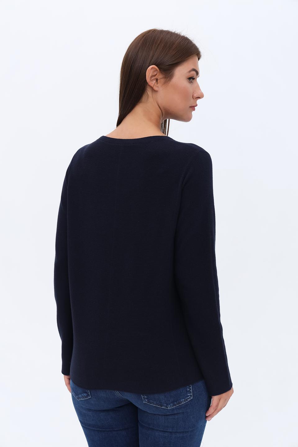 Пуловер Oui женский тёмно-синий