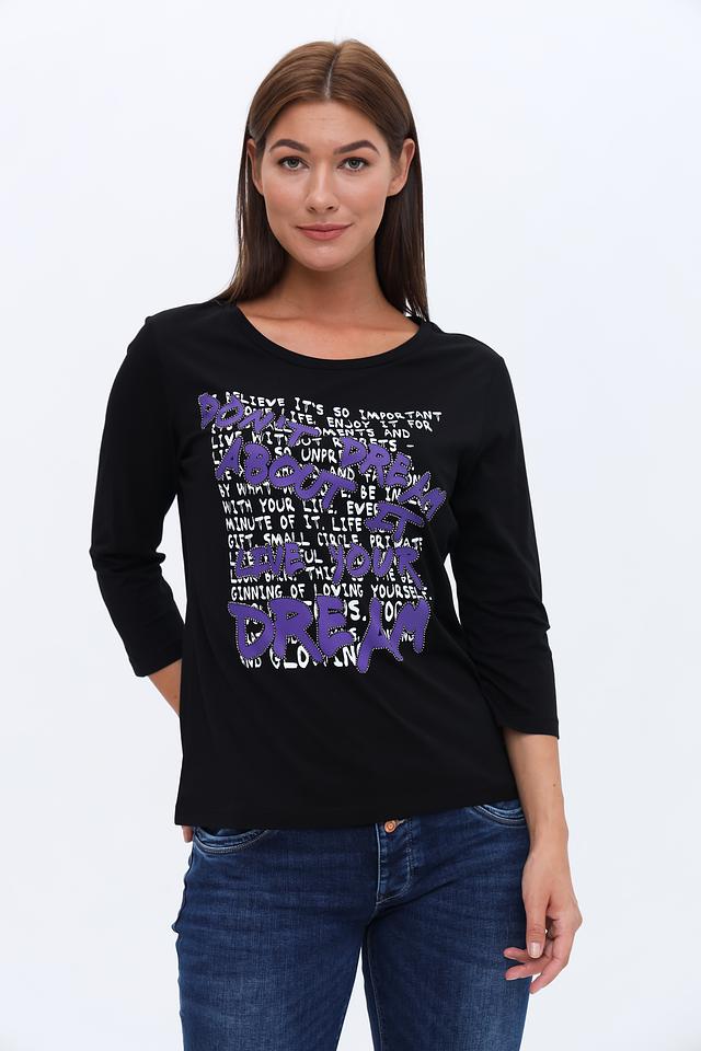 Лонгслив Monari с принтом чёрный