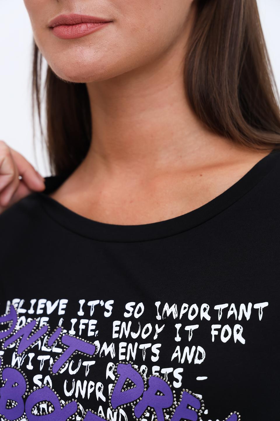 Лонгслив Monari с принтом чёрный