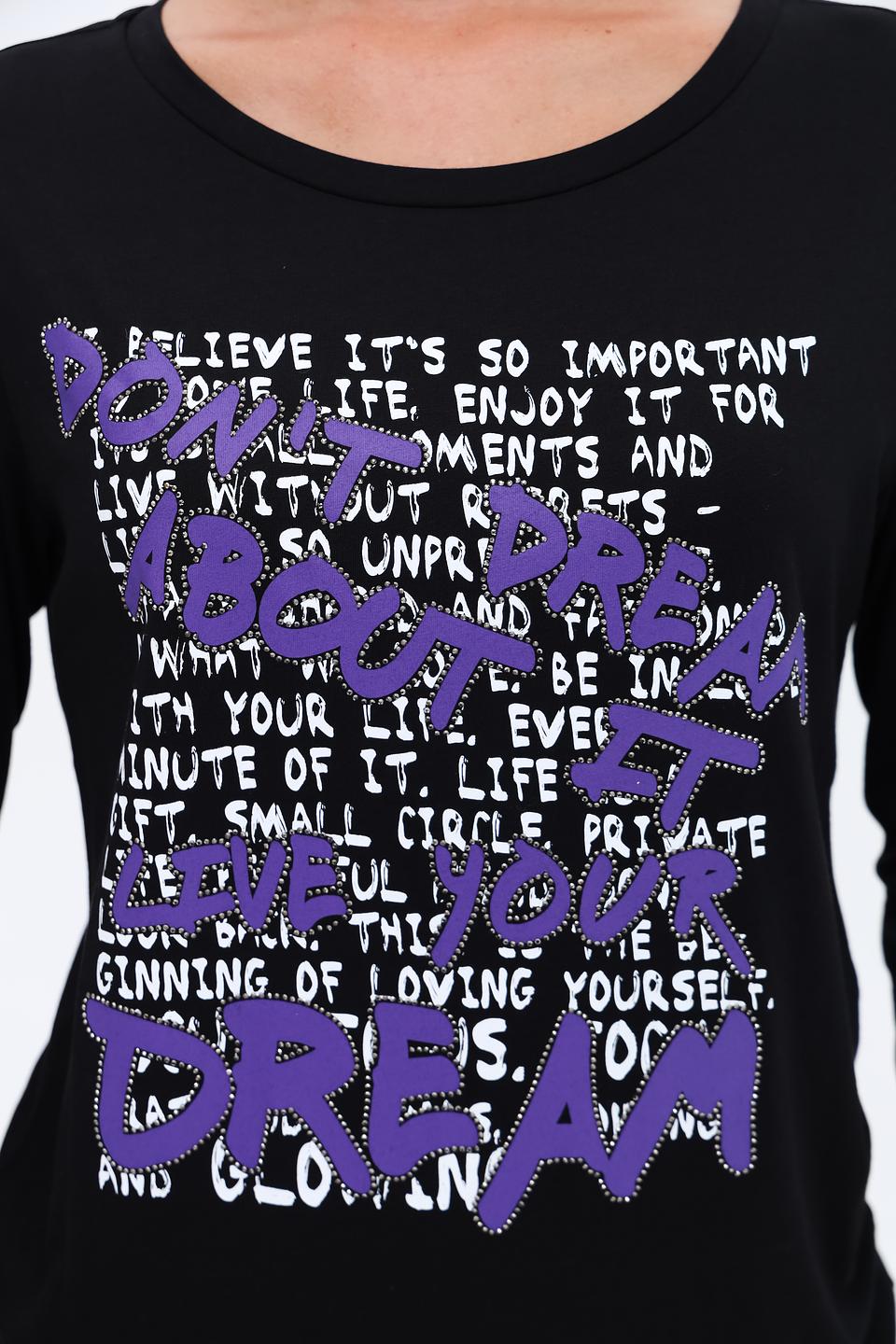 Лонгслив Monari с принтом чёрный