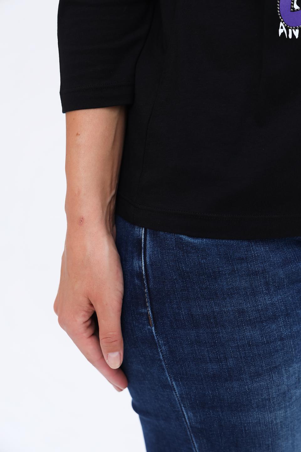 Лонгслив Monari с принтом чёрный