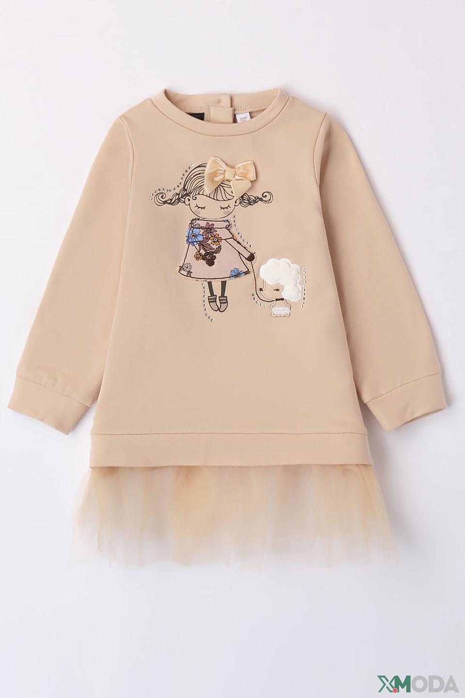 Платье Sarabanda с куклой бежевое