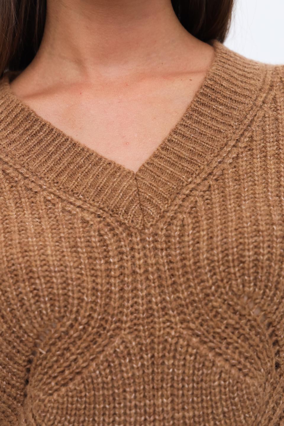 Джемпер Marciano V-образный коричневый