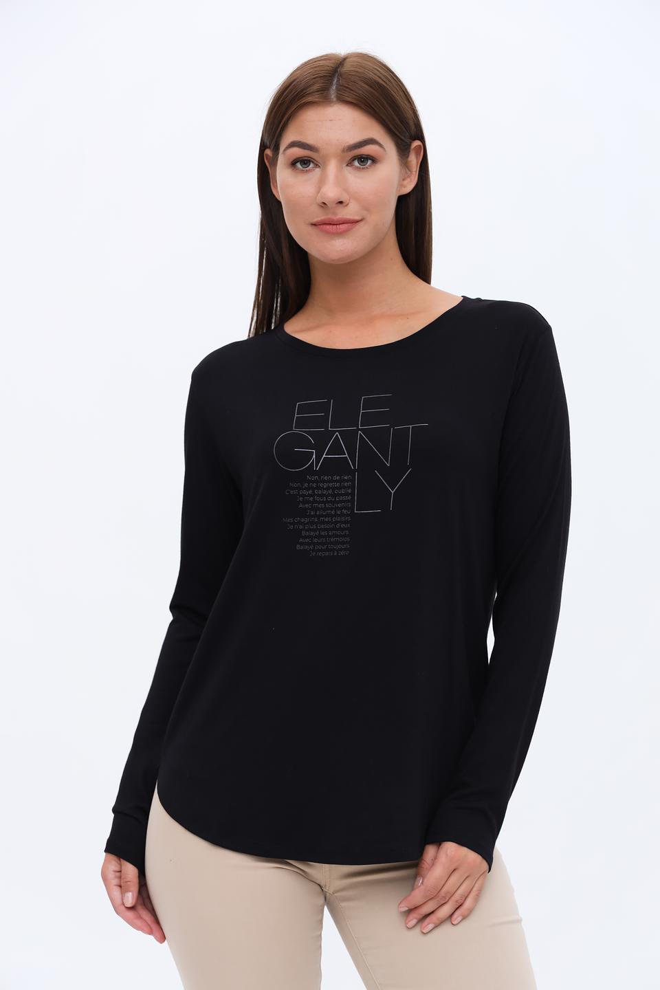 Лонгслив Broadway с принтом чёрный