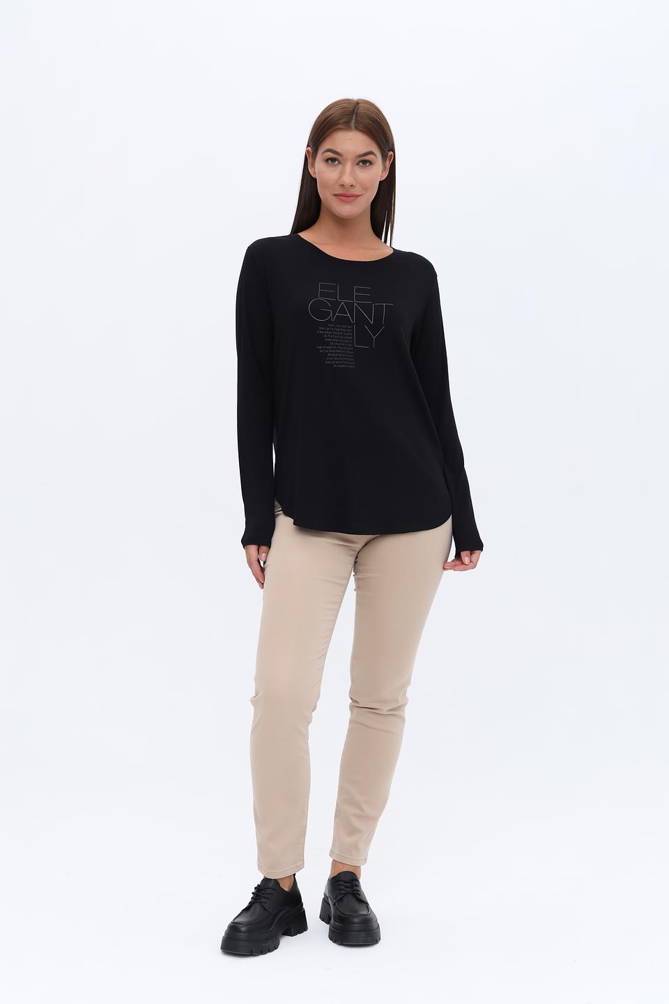 Лонгслив Broadway с принтом чёрный