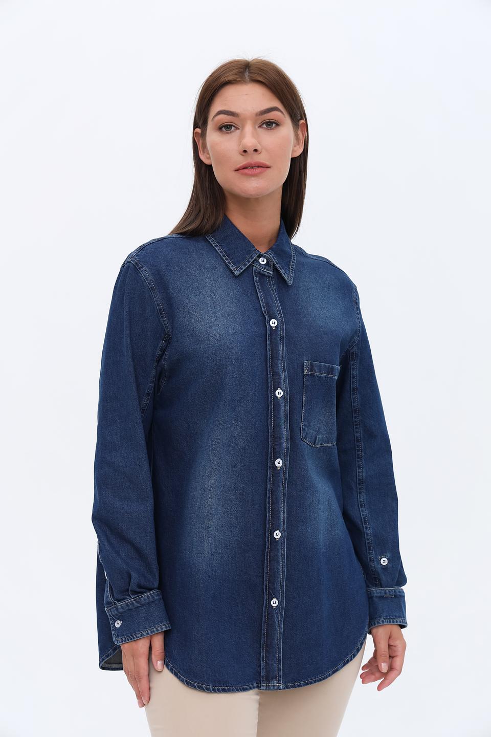 Рубашка Marc Aurel джинсовая синяя