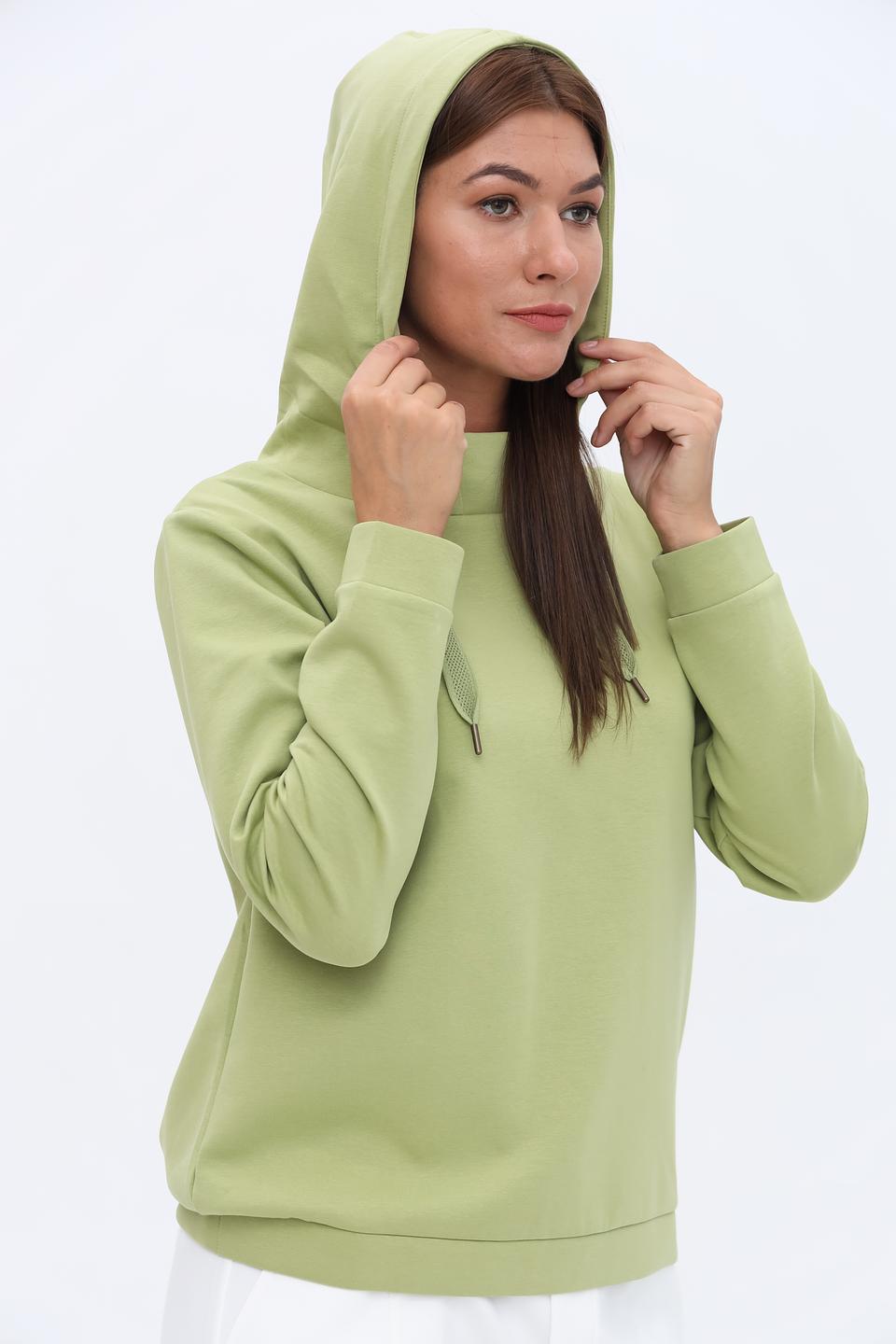 Пуловер Time Zone с капюшоном лайм