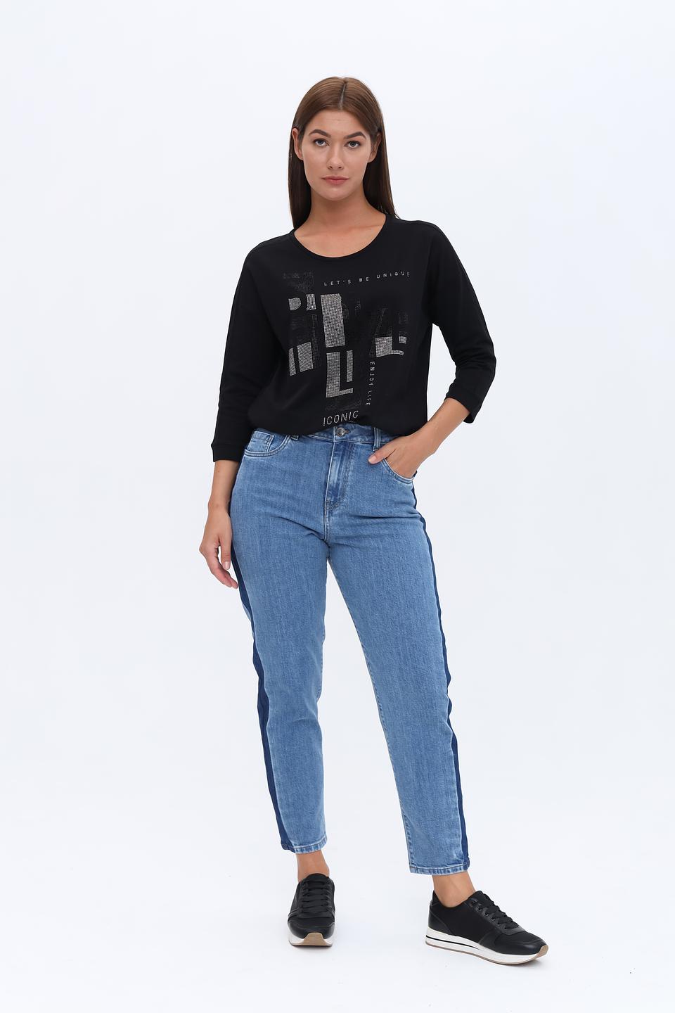 Джинсы UNQ с полосой