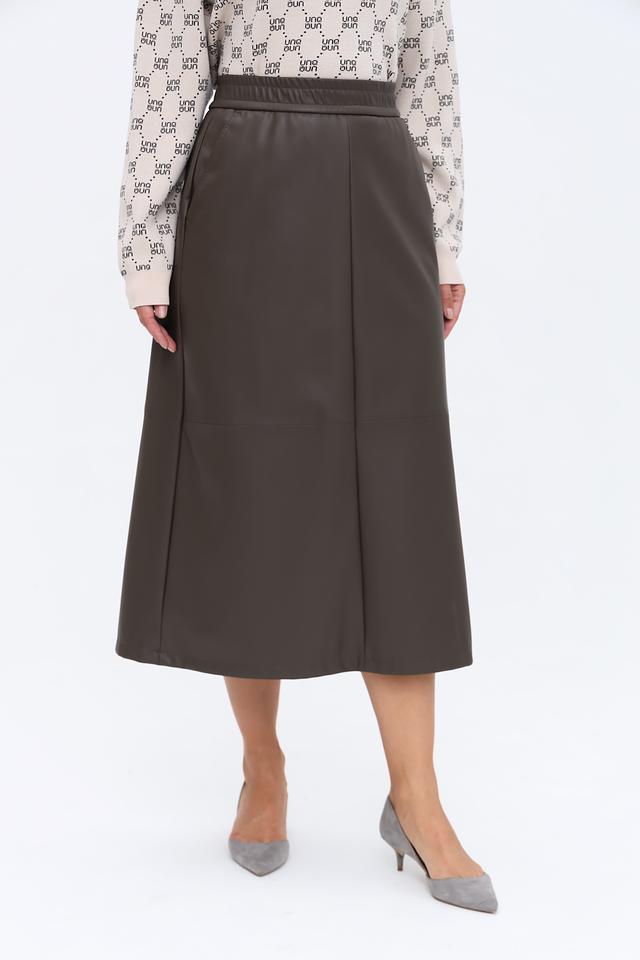 Юбка Gardeur из экокожи коричневая