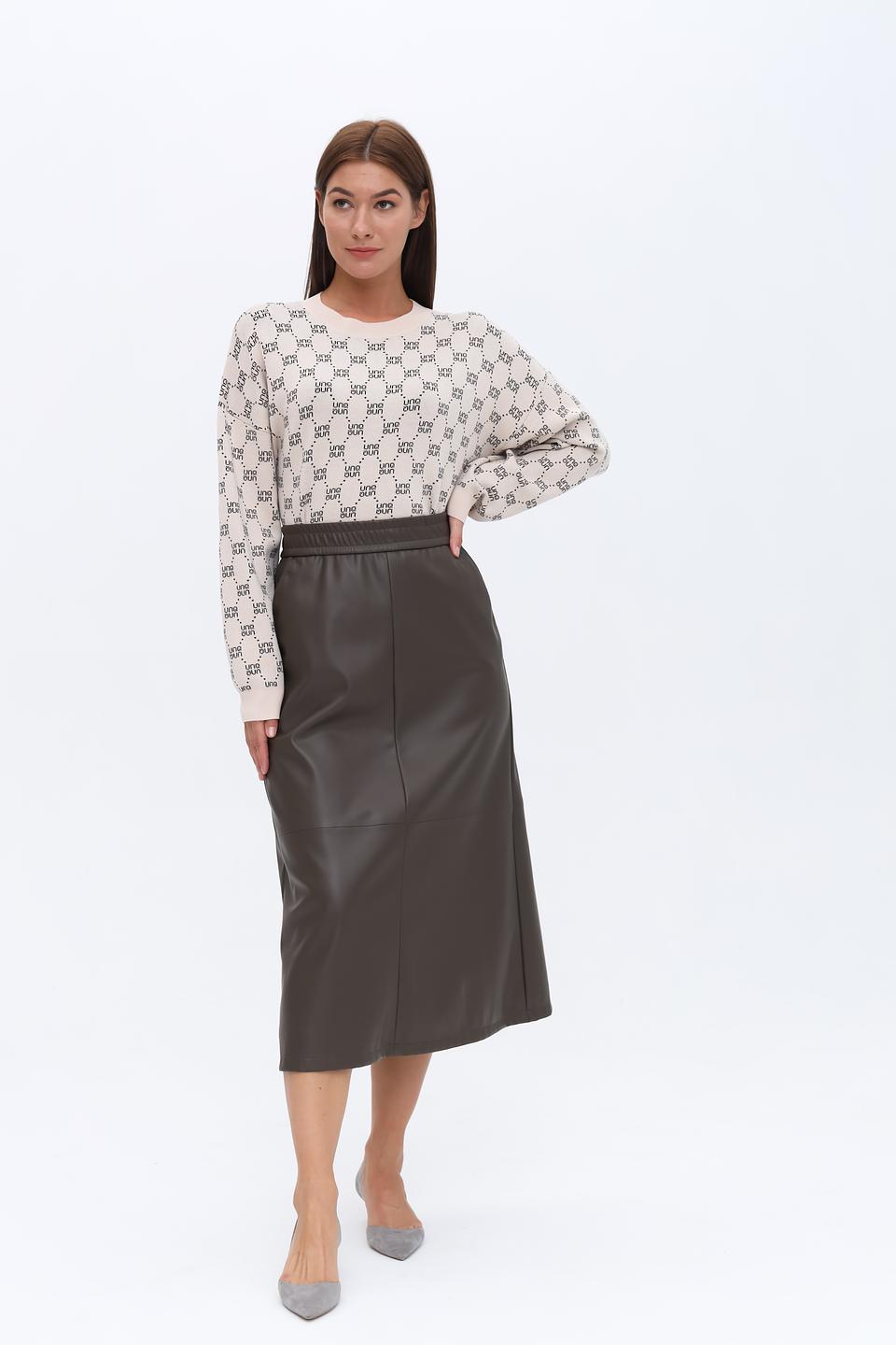 Юбка Gardeur из экокожи коричневая