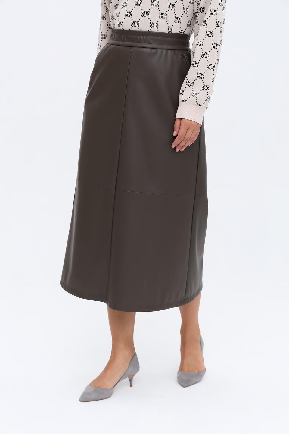 Юбка Gardeur из экокожи коричневая