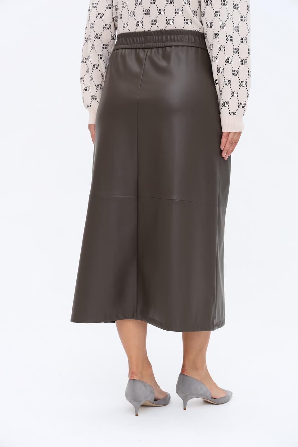 Юбка Gardeur из экокожи коричневая
