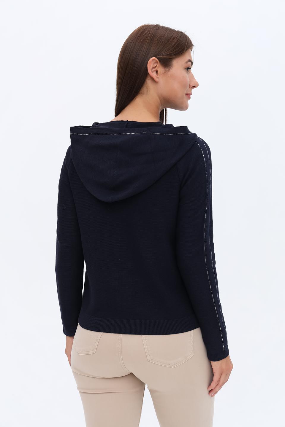 Кардиган Lebek с капюшоном тёмно-синий