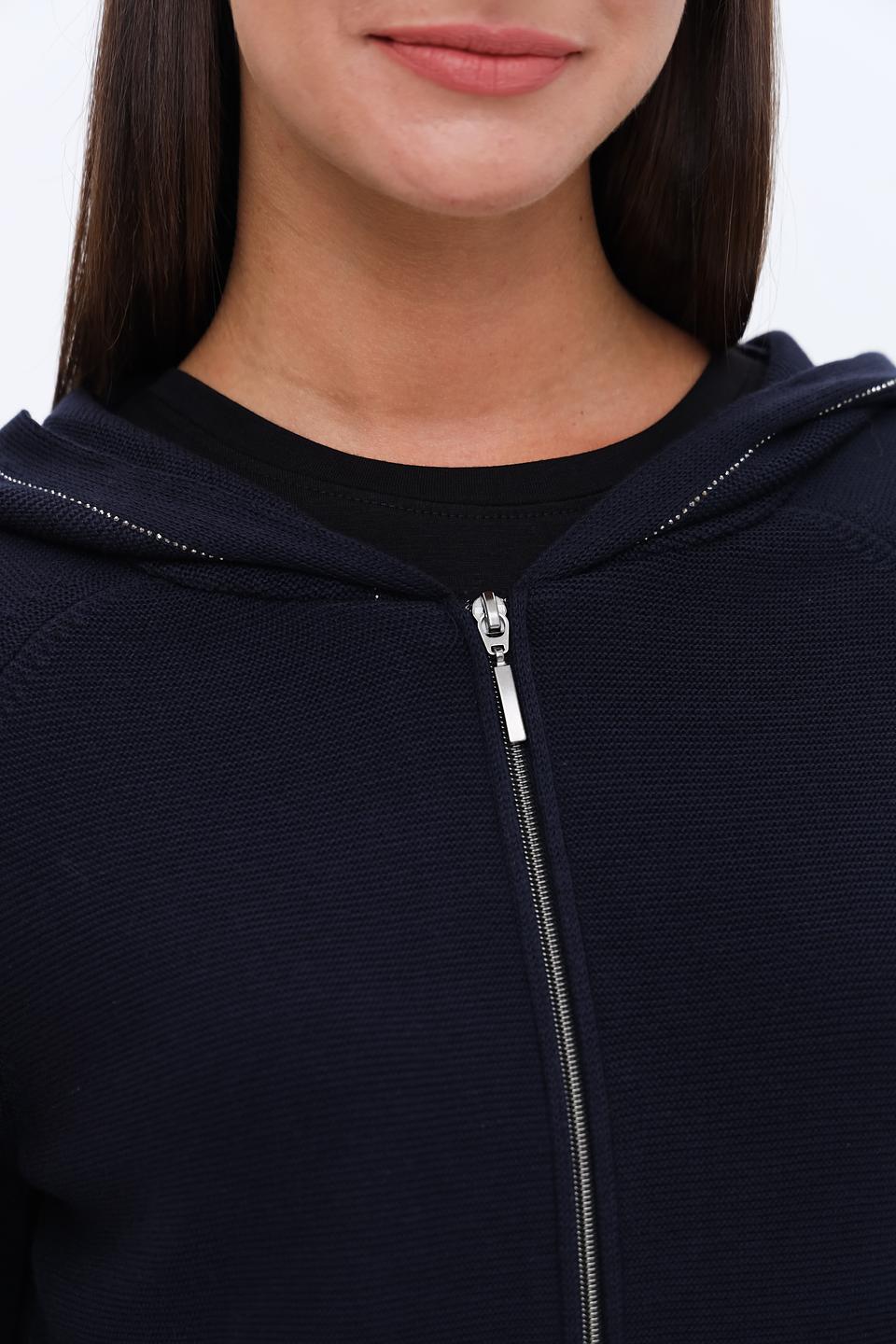 Кардиган Lebek с капюшоном тёмно-синий