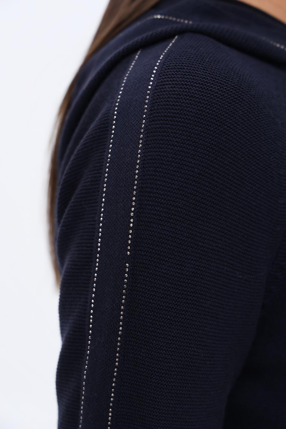 Кардиган Lebek с капюшоном тёмно-синий