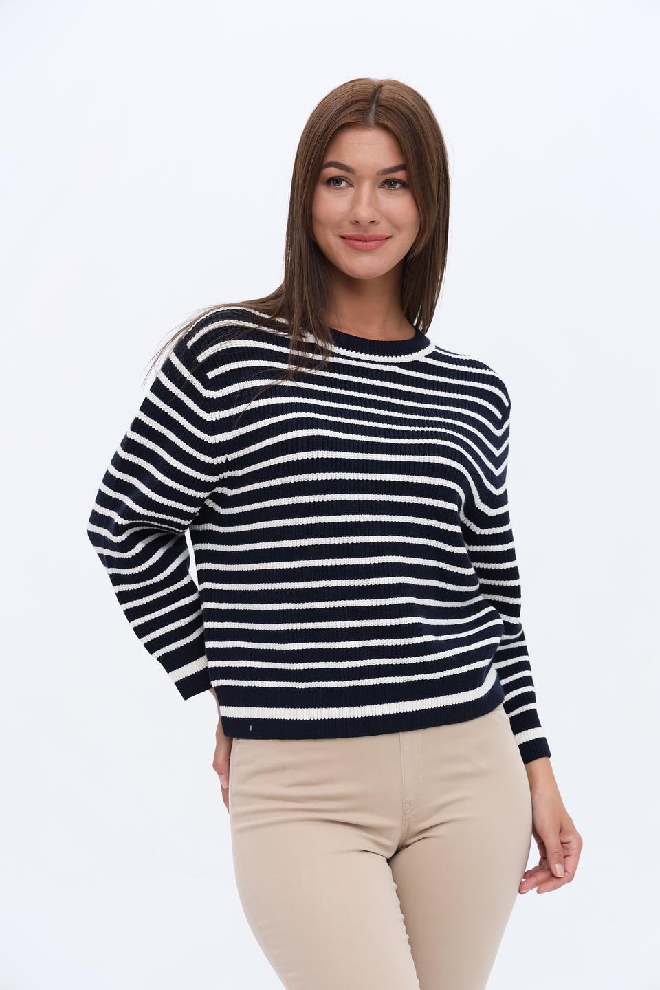 Пуловер Oui в полоску