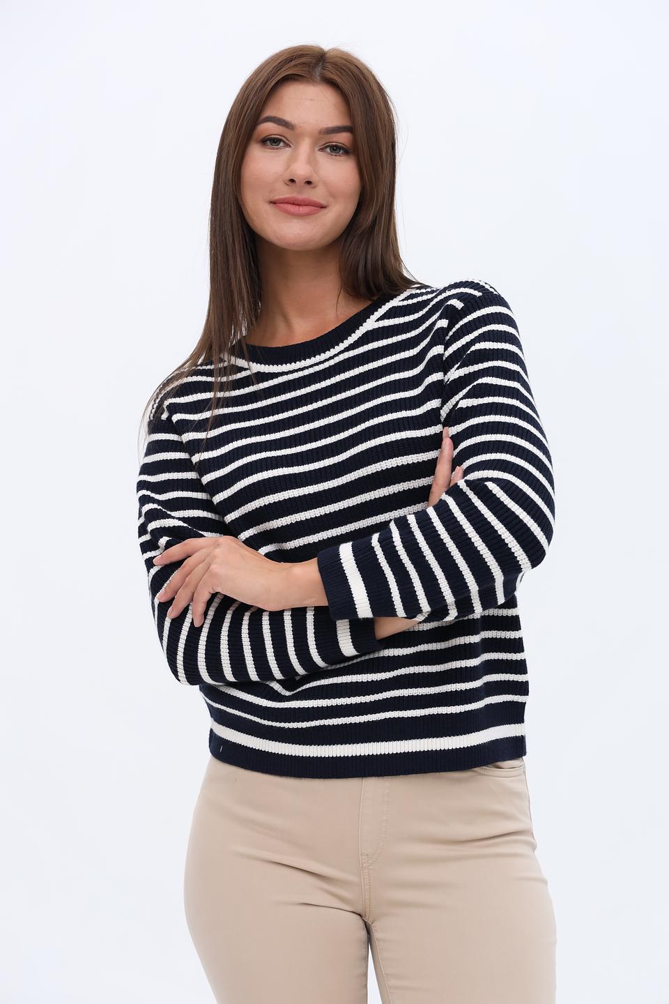 Пуловер Oui в полоску