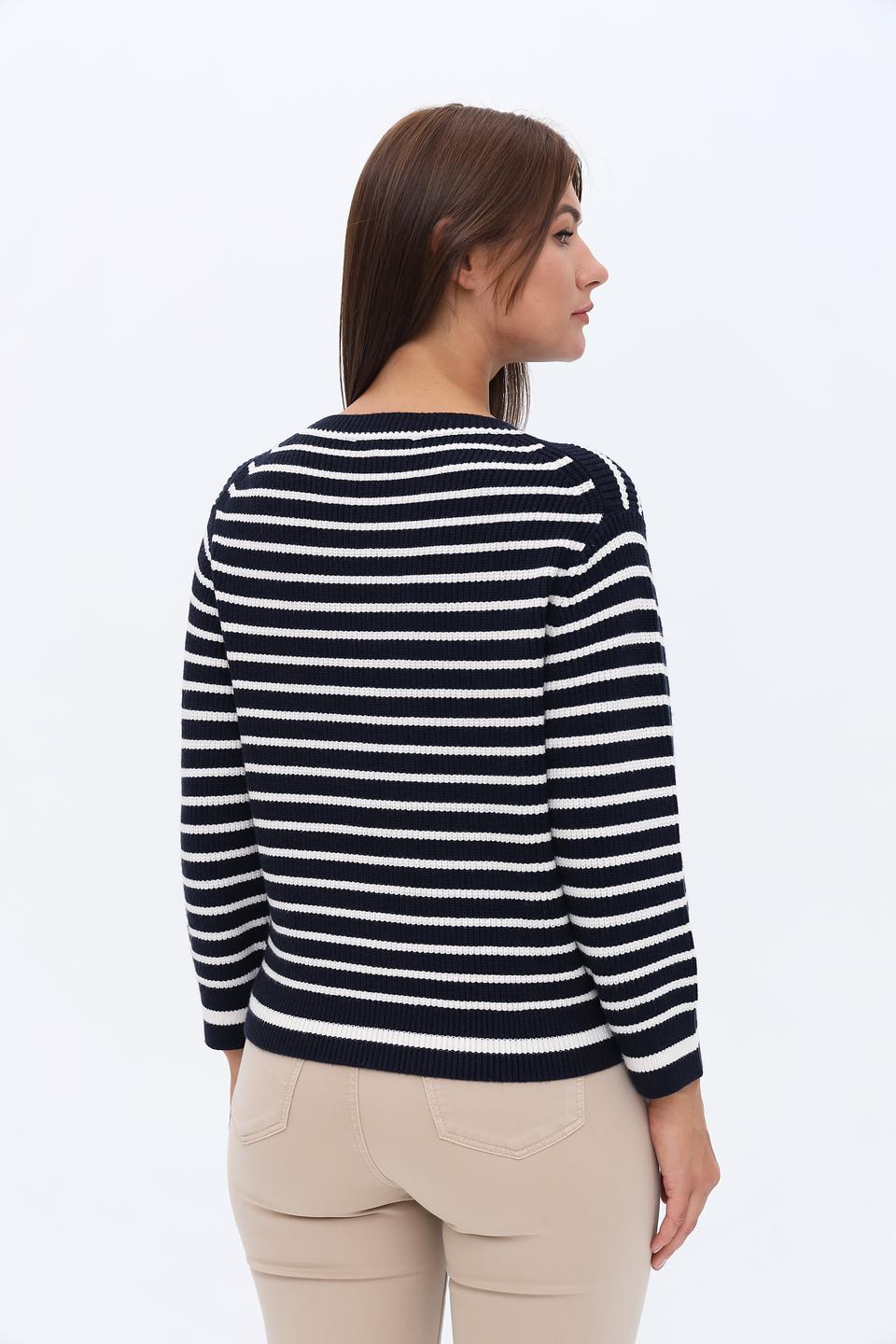 Пуловер Oui в полоску