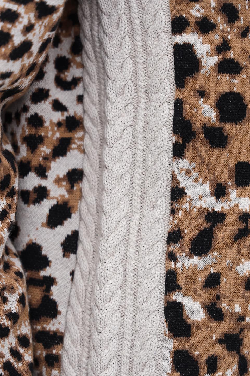 Пуловер Oui с леопардовым принтом