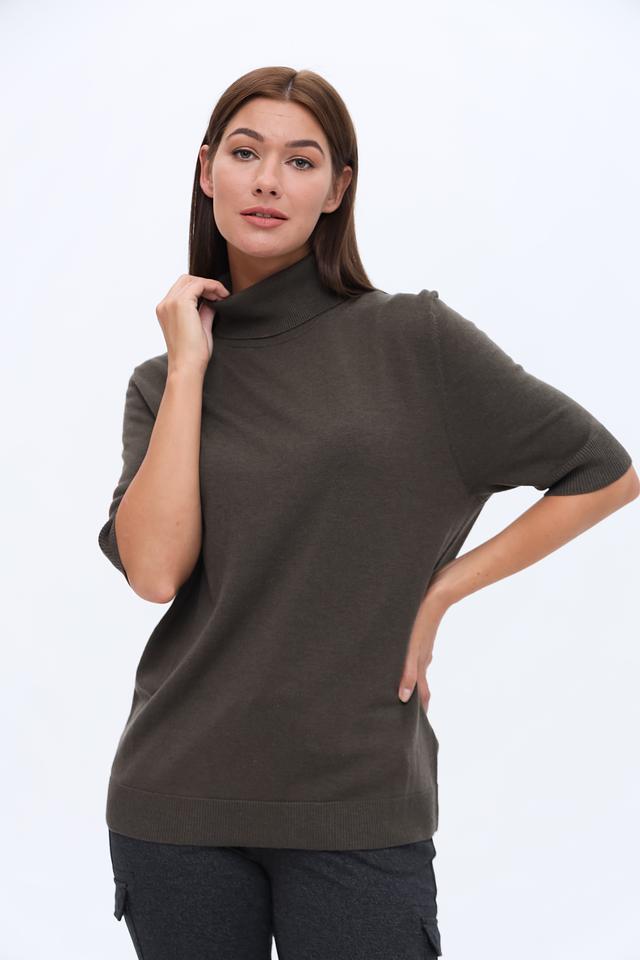 Пуловер UNQ женский оливковый