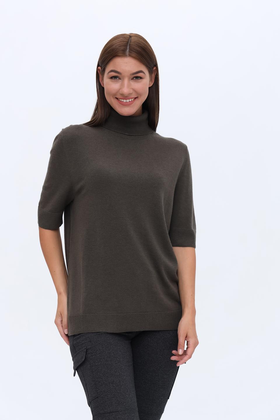 Пуловер UNQ женский оливковый