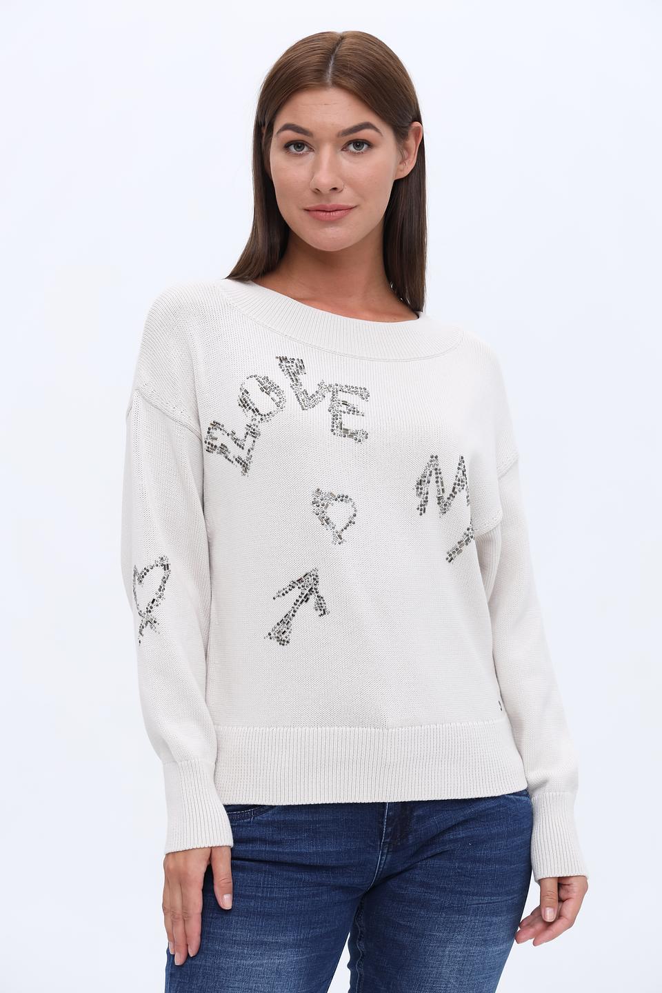 Пуловер Monari с вышивкой Love