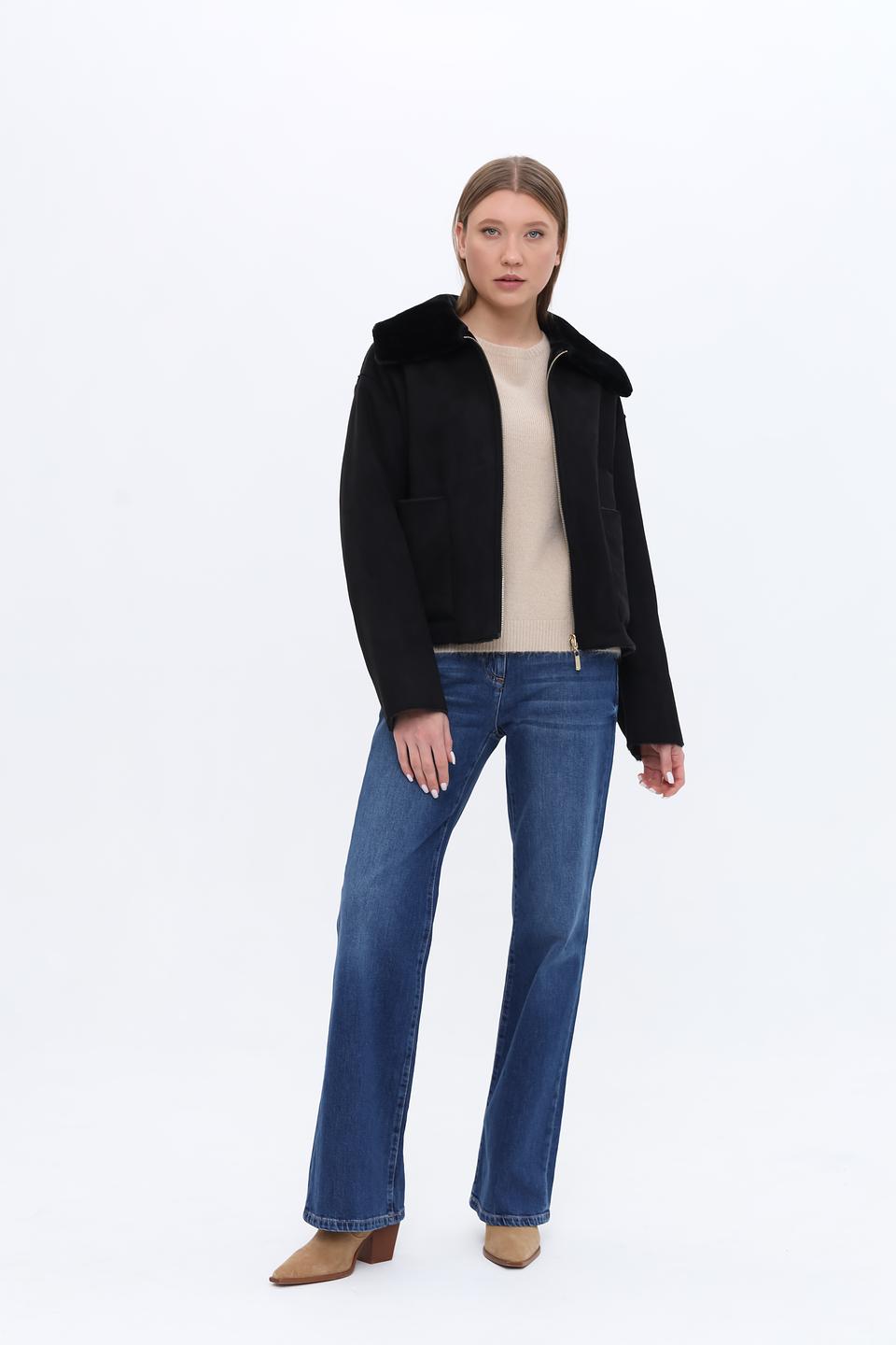 Куртка Penny Black черная с мехом