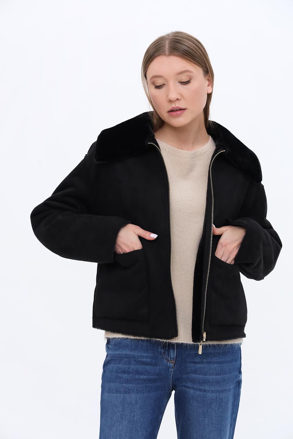 Куртка Penny Black черная с мехом