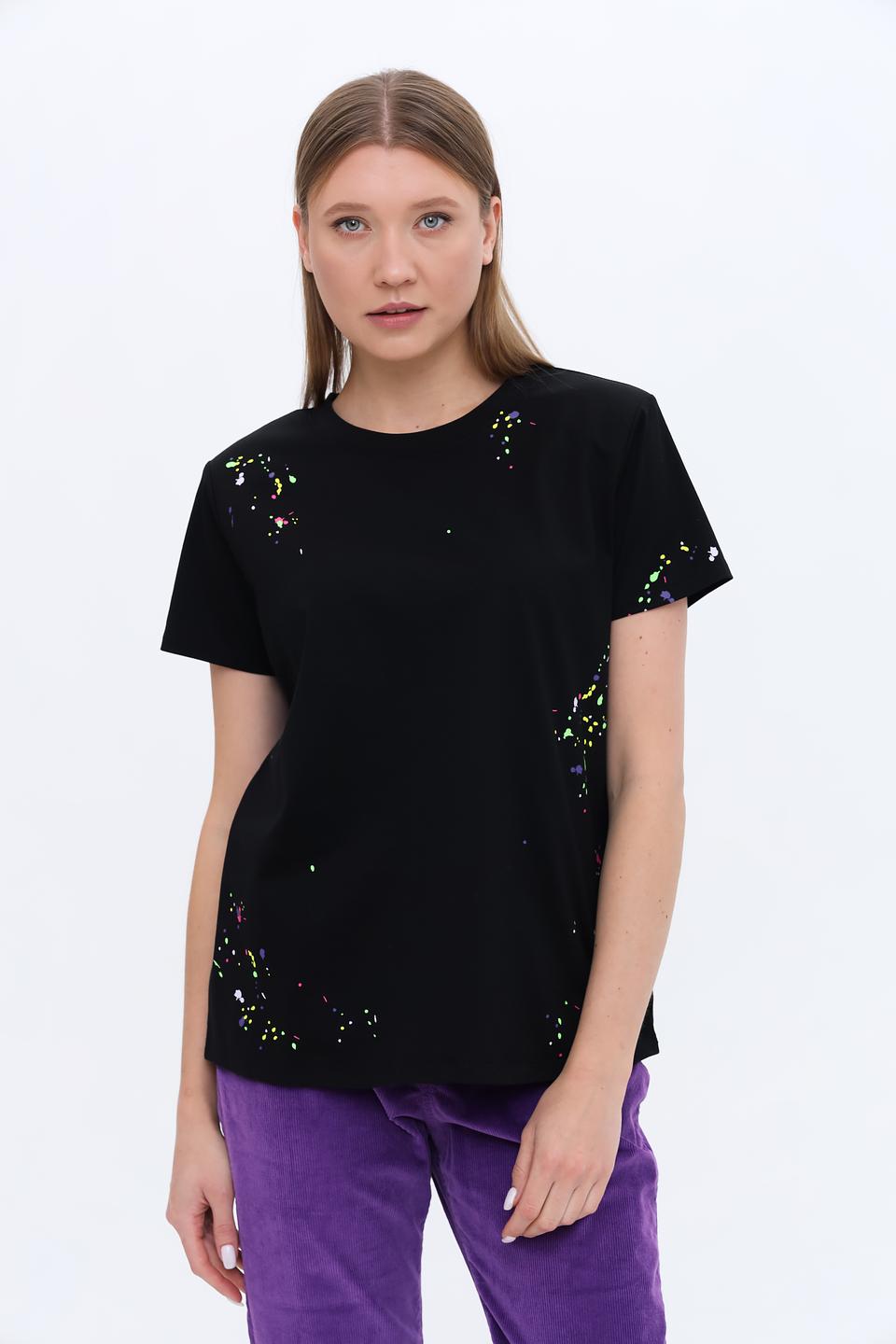 Футболка Twin Set Actitude чёрная с брызгами