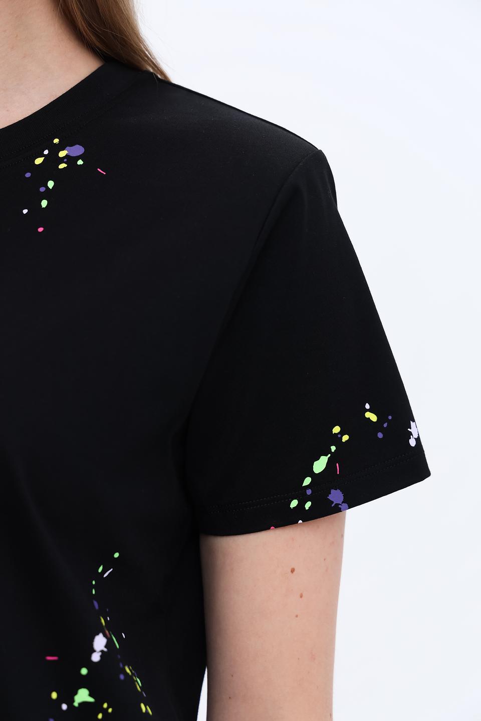 Футболка Twin Set Actitude чёрная с брызгами