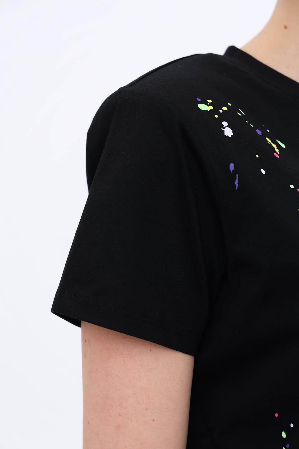 Футболка Twin Set Actitude чёрная с брызгами