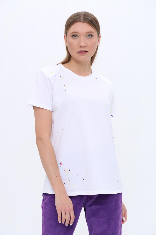 Футболка Twin Set Actitude белая с брызгами