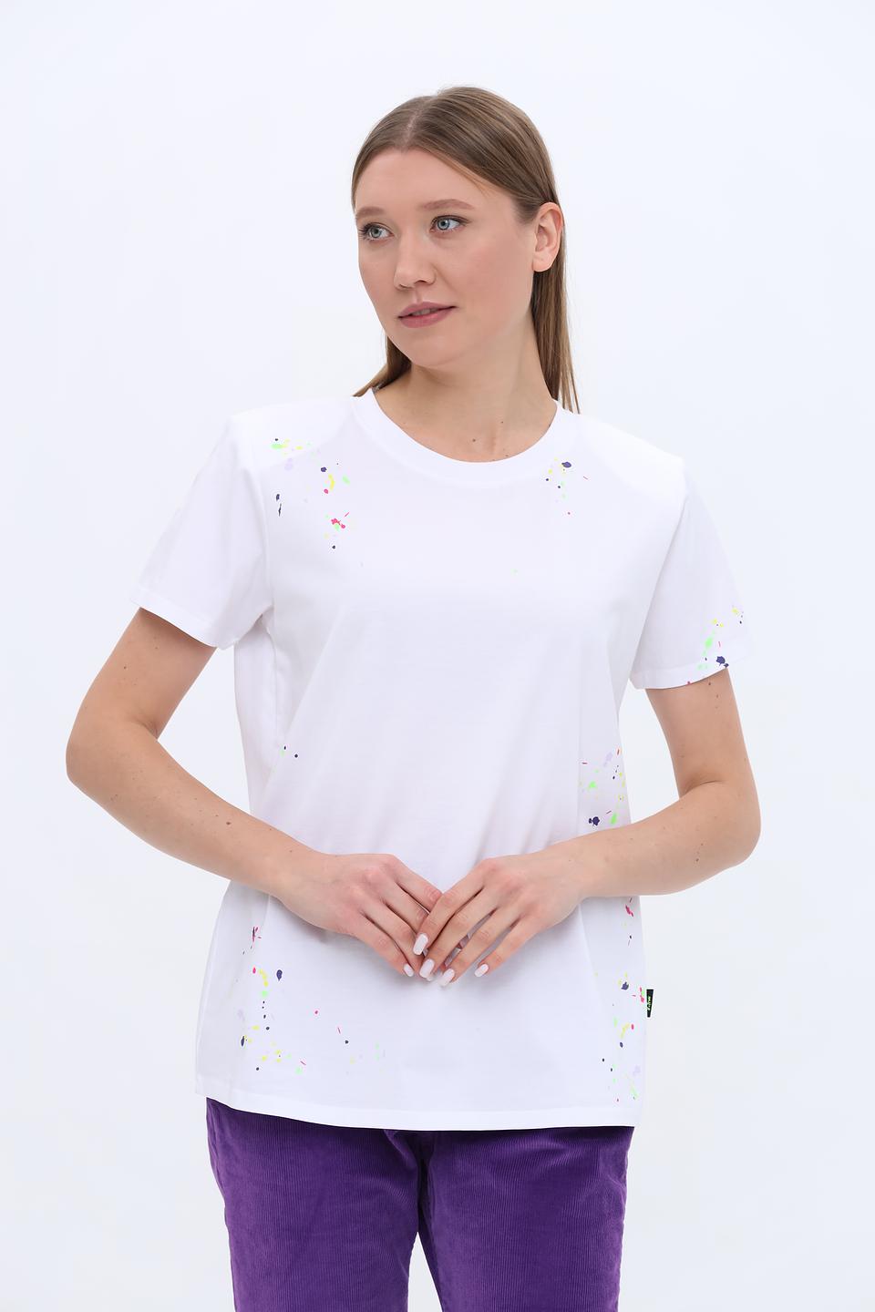 Футболка Twin Set Actitude белая с брызгами