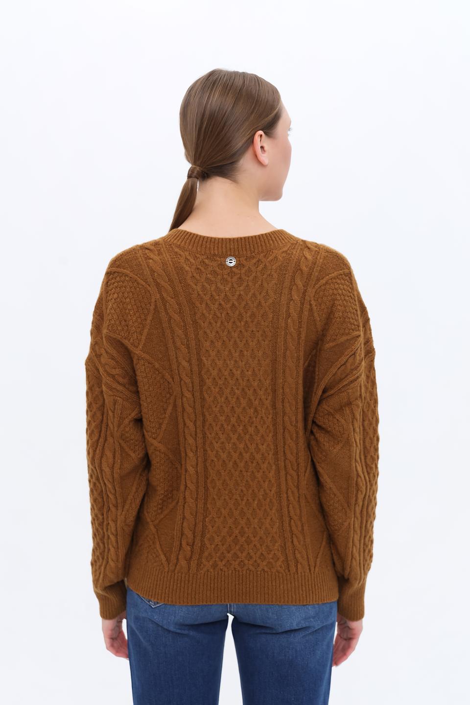 Джемпер Twin Set с жемчугом коричневый