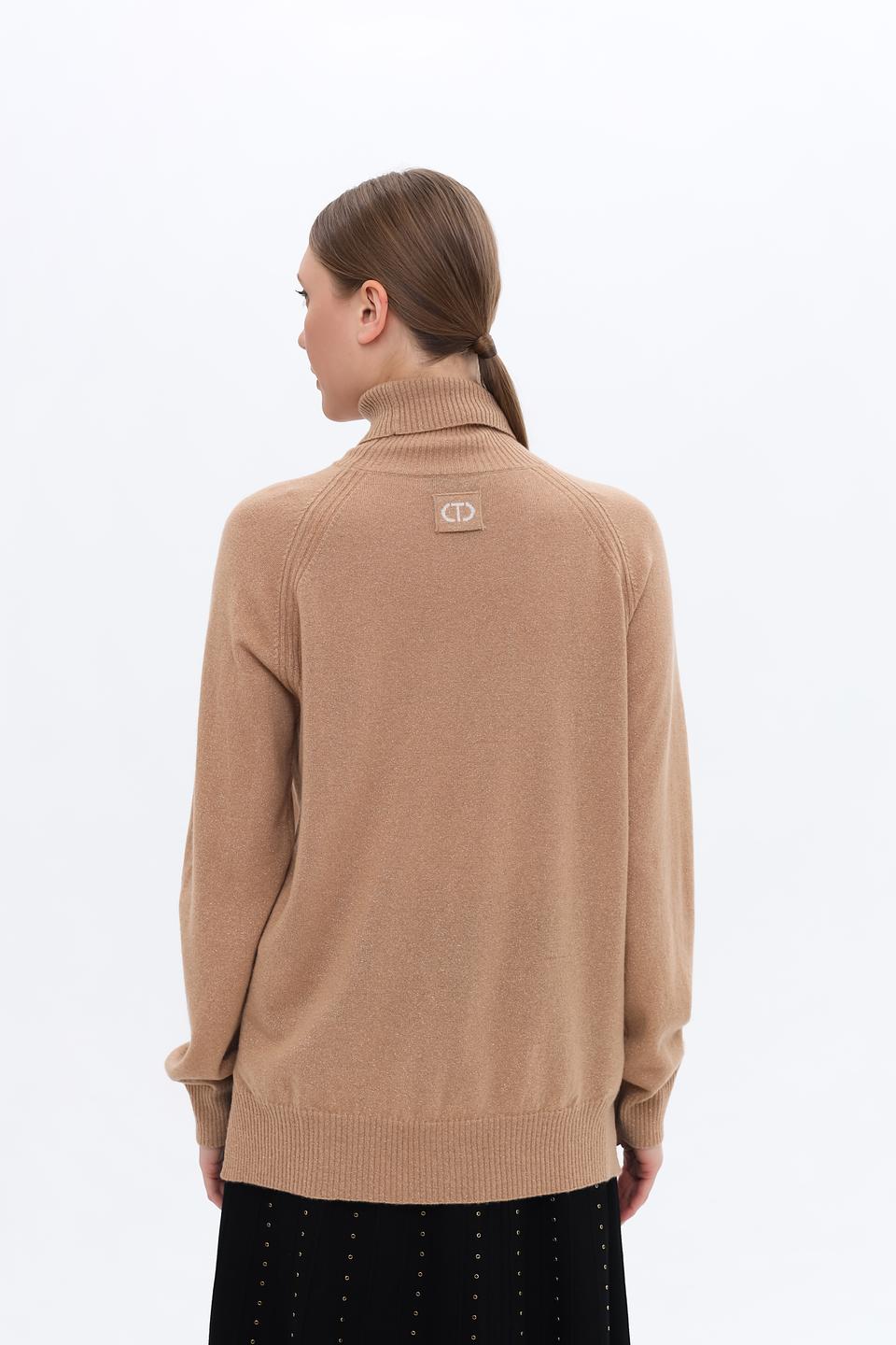 Джемпер Twin Set бежевый с горлом